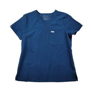 FIGS Catarina One-Pocket Scrub Top in Teal Blue